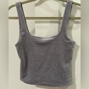 Express Gray Velvet Tank Top